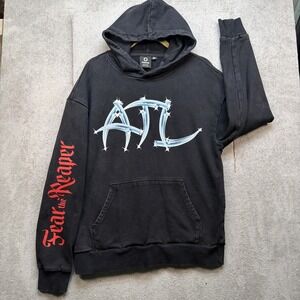 Overtime ATL Hoodie Black Graphic Fear the Reaper Streetwear Medium‎ Mens